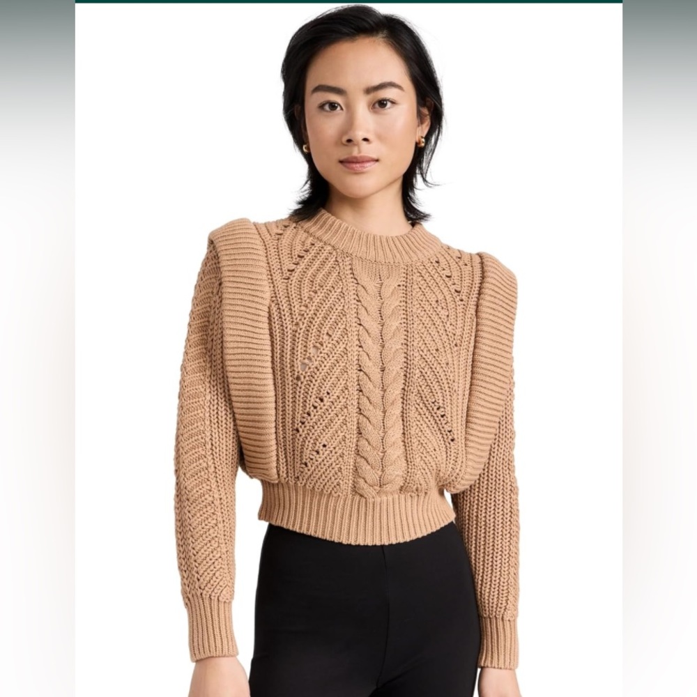 Nwt English Factory Tan Knitted String Shoulder S… - image 1